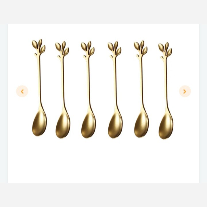 قاشق چای خوری مدل برگ طلایی مدل برگ 6عددی